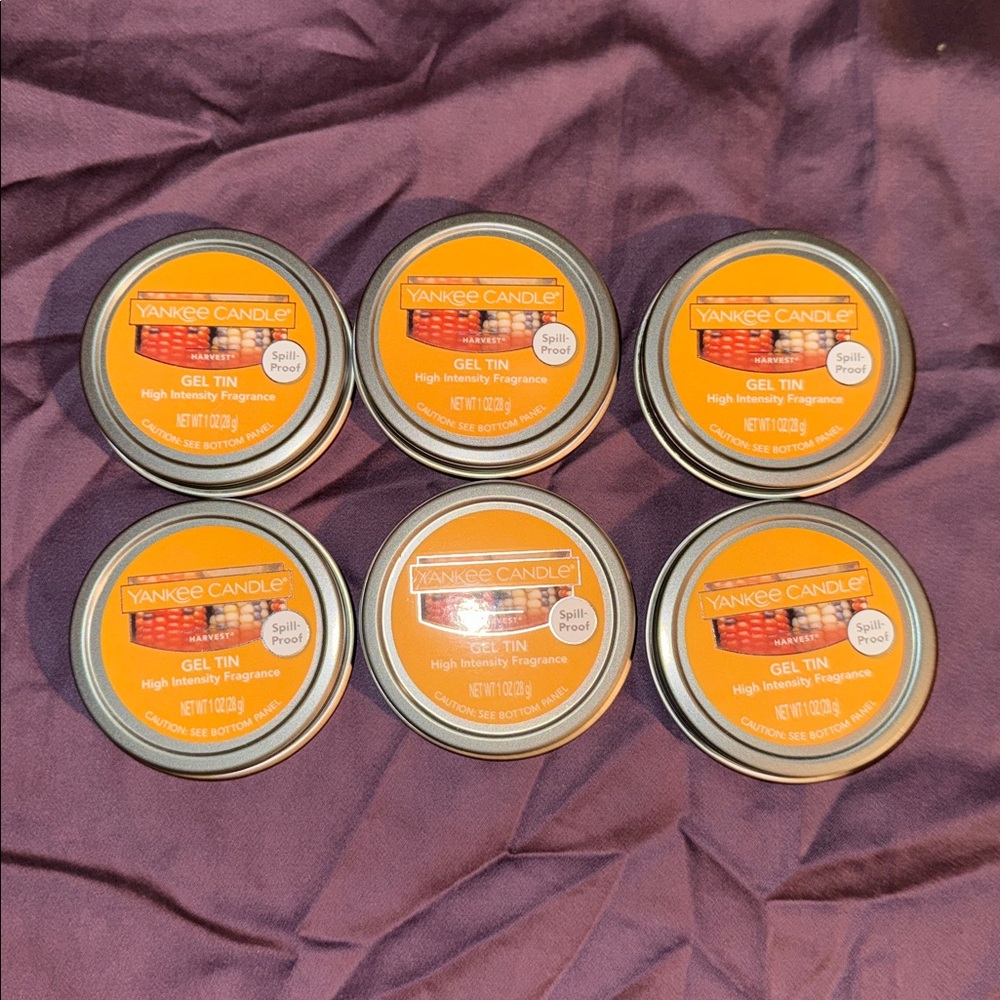 6 NEW Yankee Candle Harvest Gel Tin